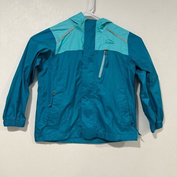 L.L.Bean Kids’ Teal Rain Jacket – Size S4 - Picture 1 of 6